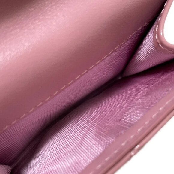 DIOR/ChristianDior Lady Dior - Pink Patent Leather Trifold Wallet 362-080625 - Picture 5 of 6